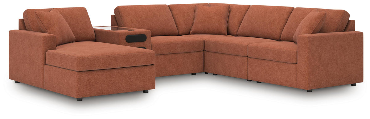 Modmax 6-Piece Sectional with Audio System and Chaise Next-Gen Nuvella™ Performance Fabric