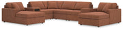Modmax 8-Piece Double Chaise Sectional with Audio and Storage Consoles Next-Gen Nuvella™ Performance Fabric