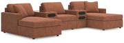 Modmax 5-Piece Double Chaise with Audio Consoles Next-Gen Nuvella™ Performance Fabric