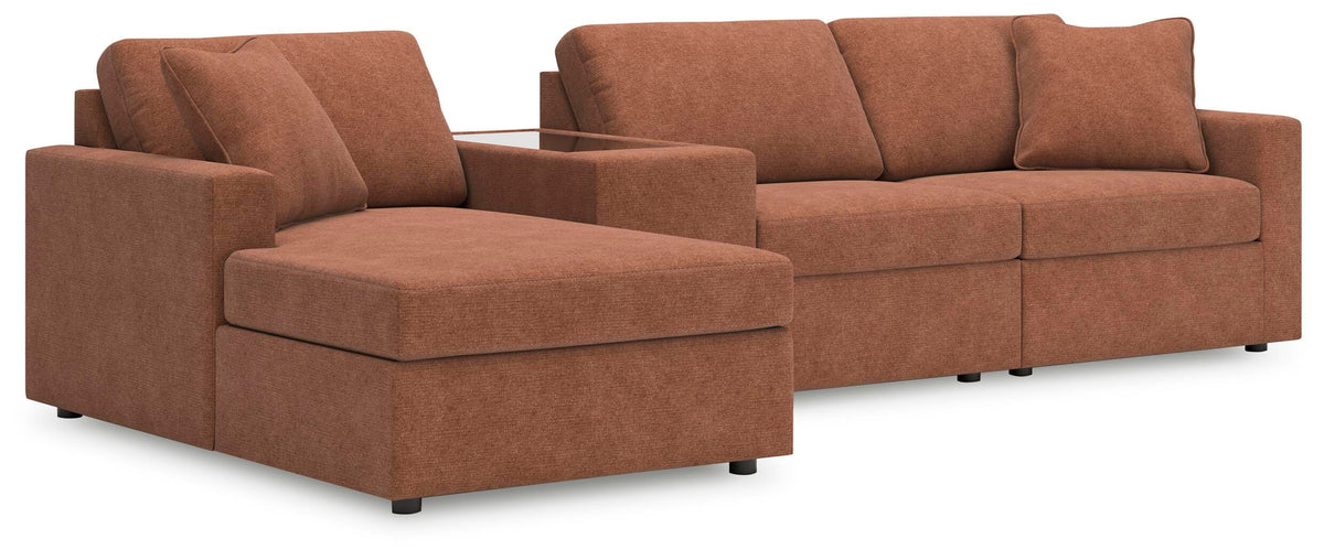 Modmax 4-Piece Sectional with Chaise and Storage Console Next-Gen Nuvella™ Performance Fabric