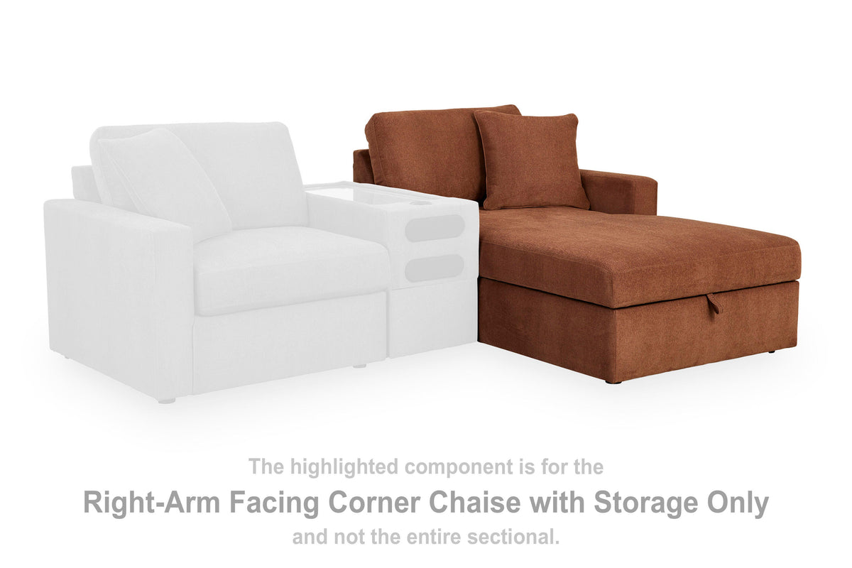 Modmax RAF Corner Chaise w/Storage Next-Gen Nuvella™ Performance Fabric