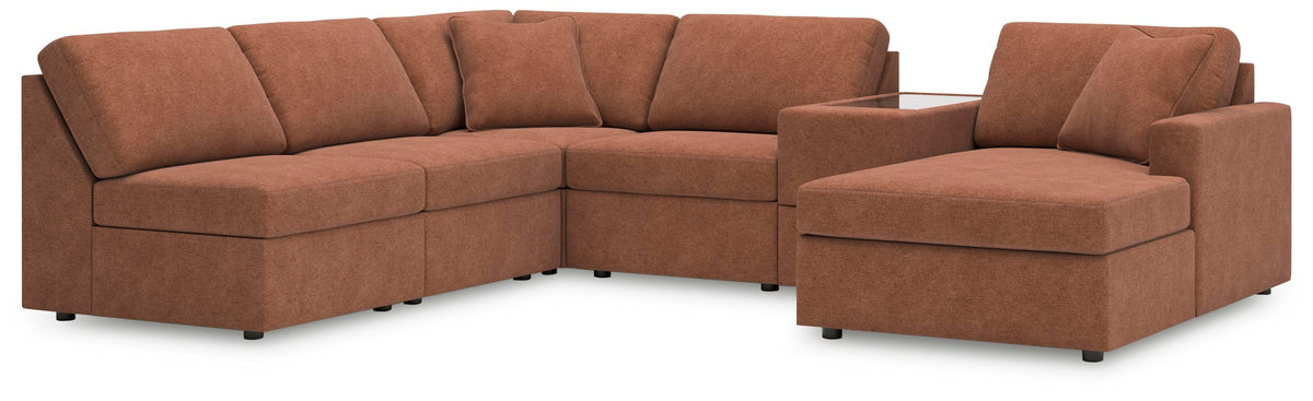 Modmax 6-Piece Sectional with Chaise and Storage Console Next-Gen Nuvella™ Performance Fabric