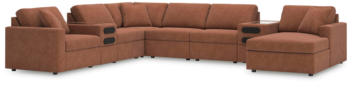 Modmax 8-PC Sectional with Chaise and Audio Consoles Next-Gen Nuvella™ Performance Fabric