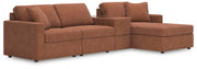 Modmax 4-Piece Sectional with Chaise and Storage Console Next-Gen Nuvella™ Performance Fabric