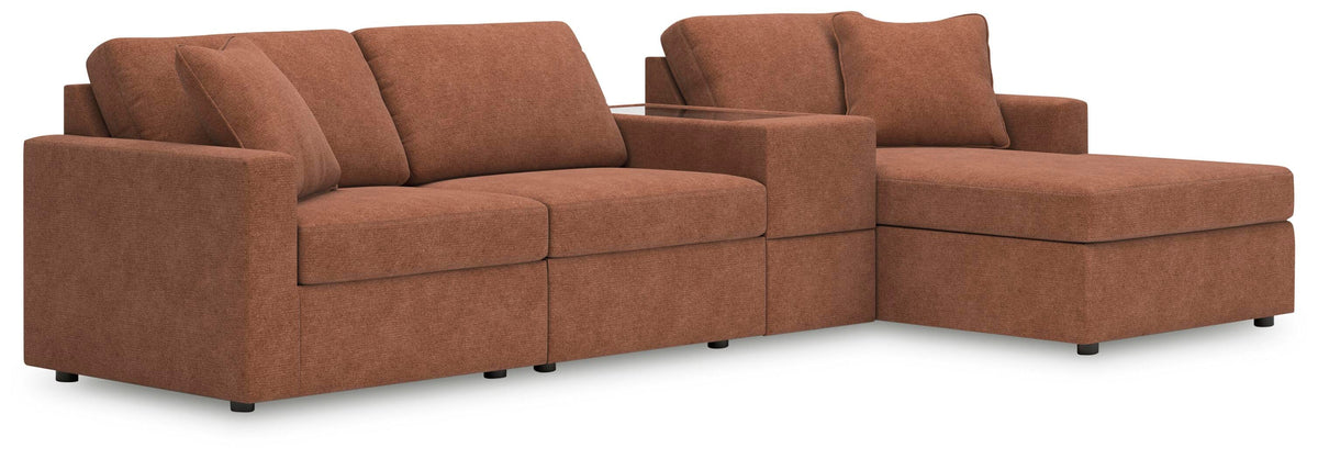 Modmax 4-Piece Sectional with Chaise and Storage Console Next-Gen Nuvella™ Performance Fabric