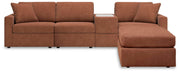 Modmax 4-Piece Sectional and Ottoman - Spice