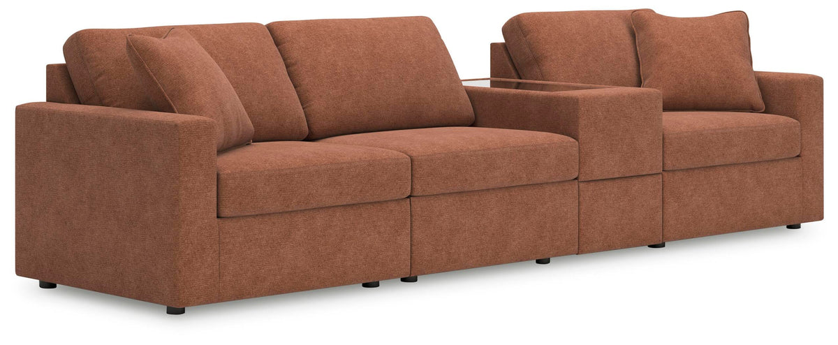 Modmax 4-Piece Sectional with Storage Console Next-Gen Nuvella™ Performance Fabric