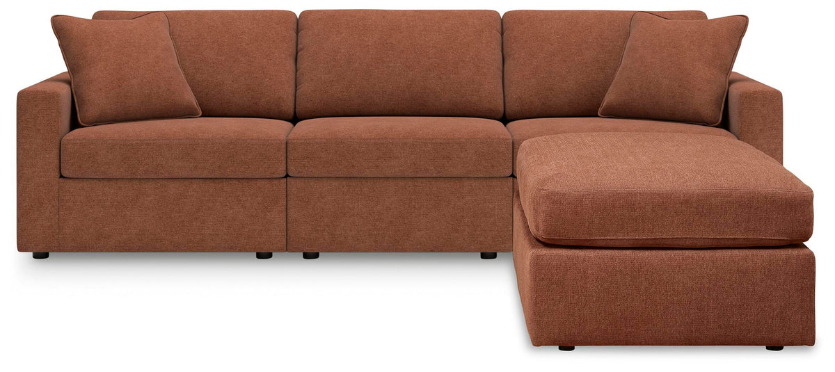 Modmax 3-Piece Sectional and Ottoman - Spice