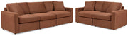 Modmax 3-Piece Sectional Sofa and 2-Piece Sectional Loveseat - Spice