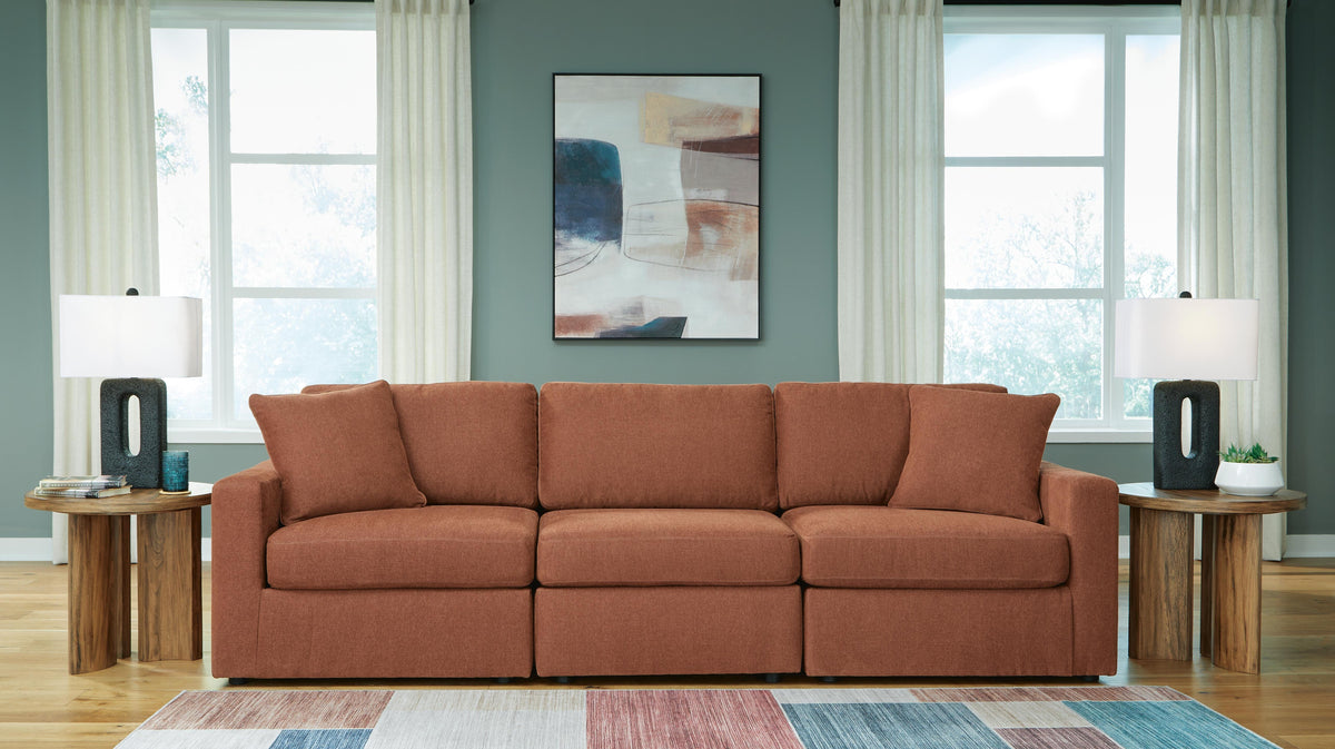 Modmax 3-Piece Sectional Sofa and 2-Piece Sectional Loveseat - Spice