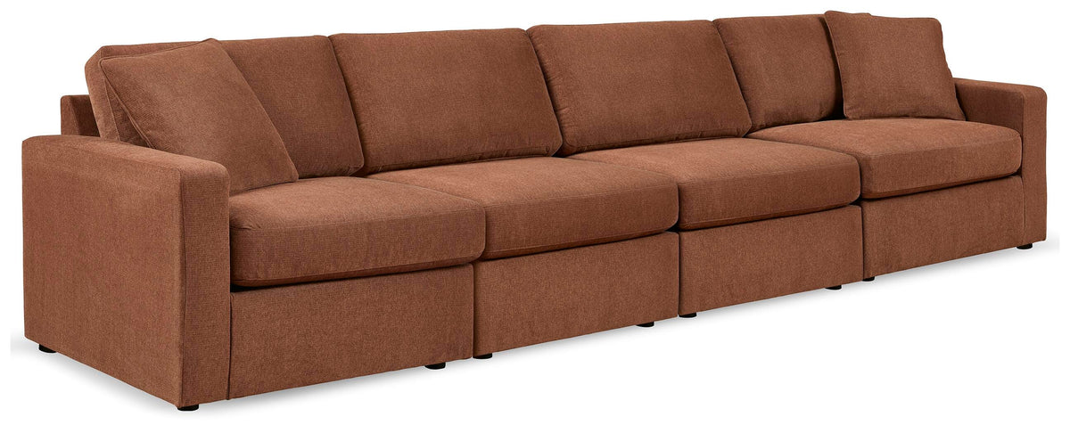 Modmax 4-Piece Sectional and 2 Ottomans - Spice