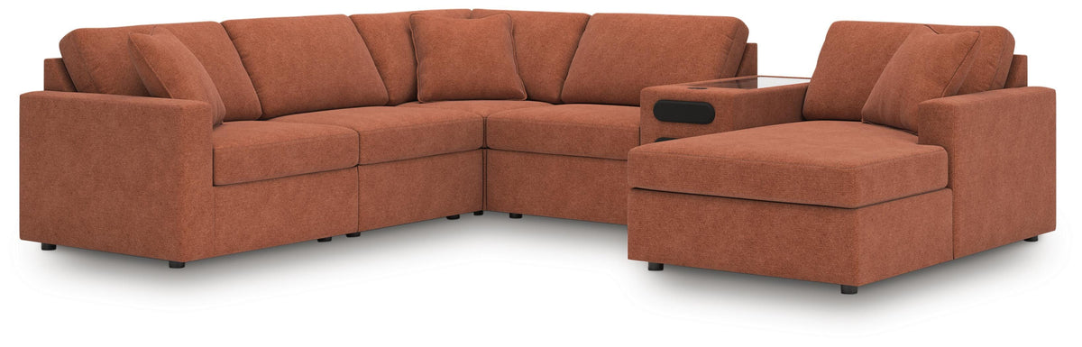 Modmax 6-Piece Sectional with Audio System and Chaise Next-Gen Nuvella™ Performance Fabric