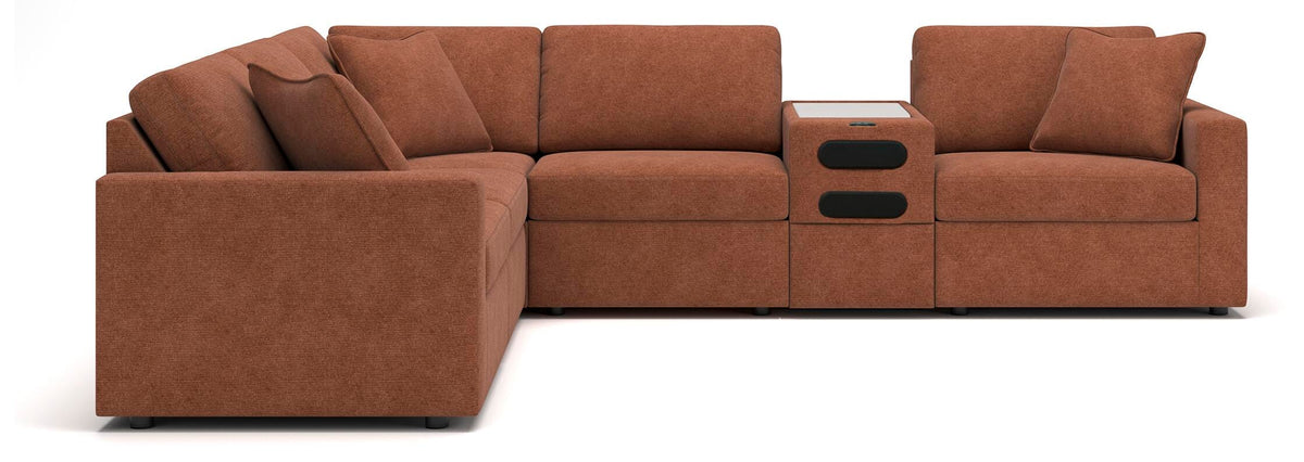 Modmax 6-Piece Sectional with Audio Console Next-Gen Nuvella™ Performance Fabric