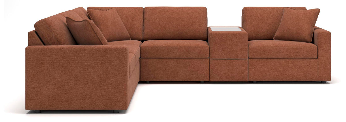 Modmax 6-Piece Sectional with Storage Console Next-Gen Nuvella™ Performance Fabric