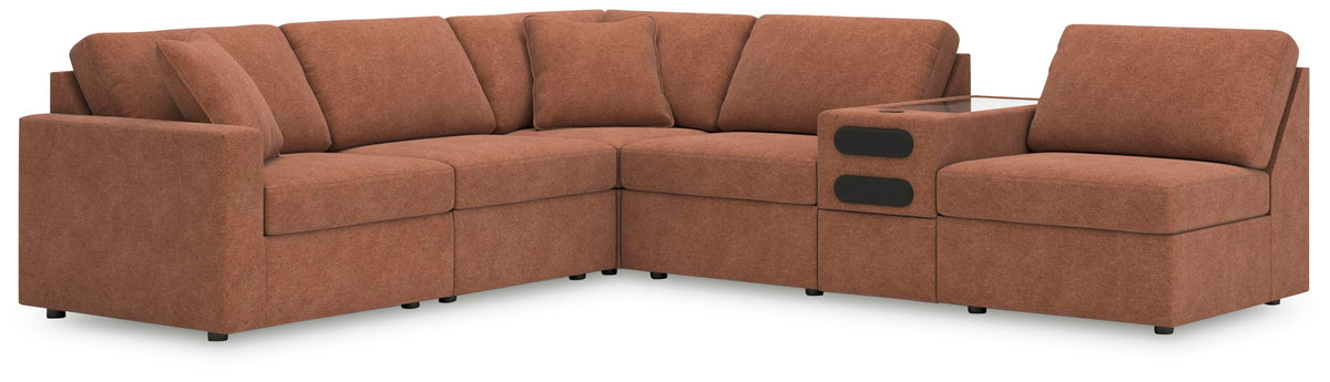 Modmax 6-Piece Sectional with Audio Console Next-Gen Nuvella™ Performance Fabric