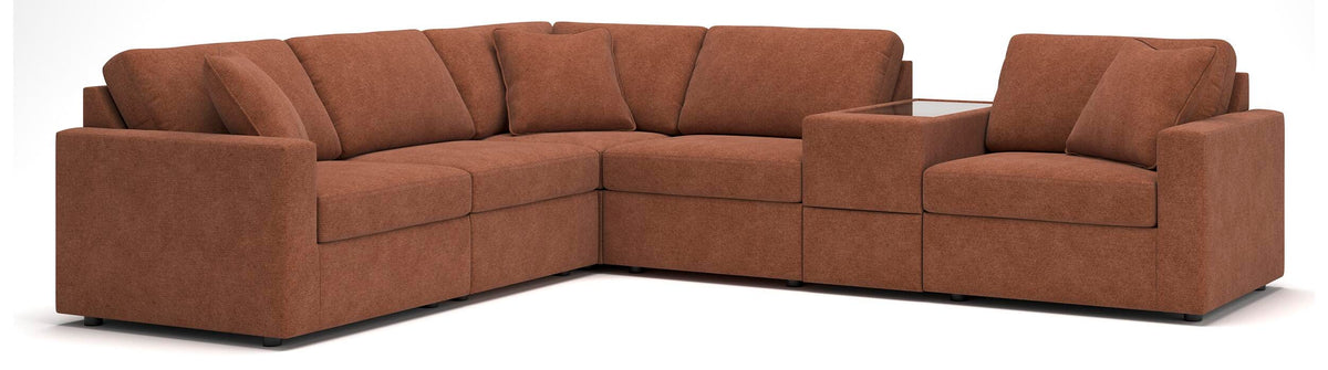 Modmax 6-Piece Sectional with Storage Console Next-Gen Nuvella™ Performance Fabric