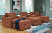 Modmax 5-Piece Sectional and 3 Ottomans - Spice