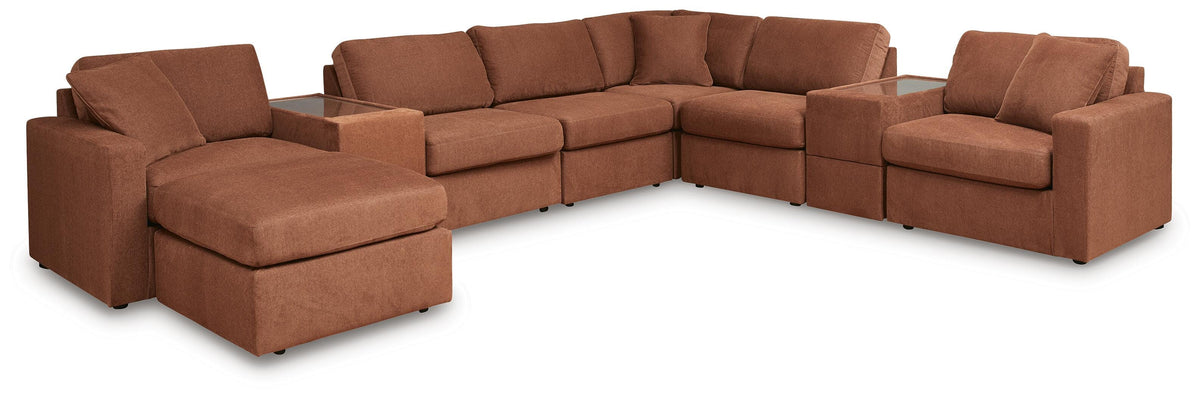 Modmax 8-Piece Sectional and Ottoman - Spice