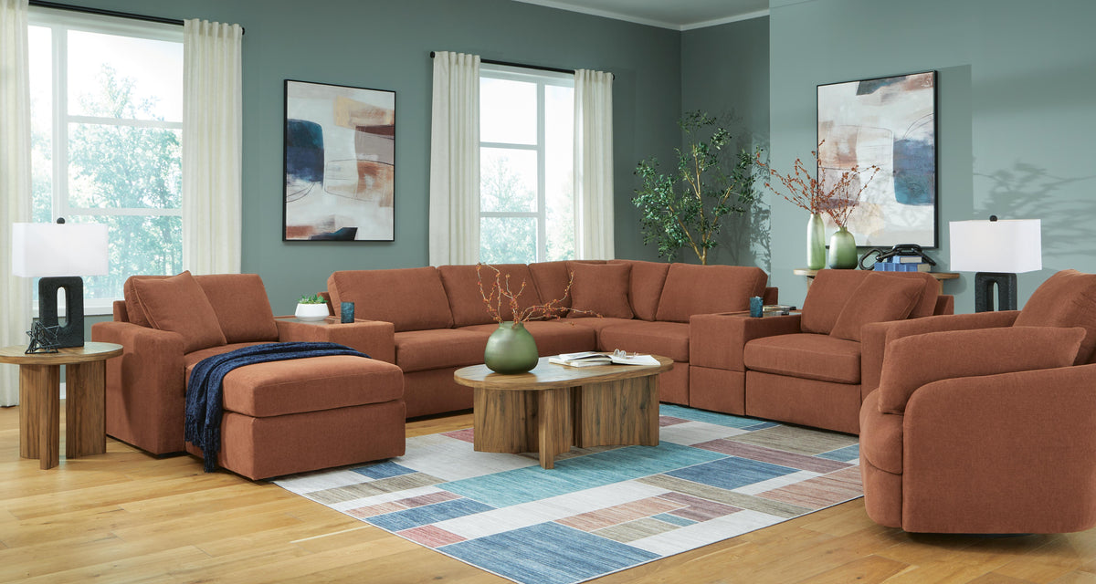 Modmax 6-Piece Sectional and Swivel Glider Recliner