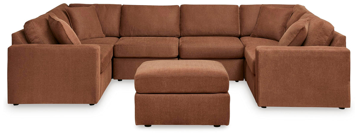 Modmax 6-Piece Sectional and Ottoman - Spice