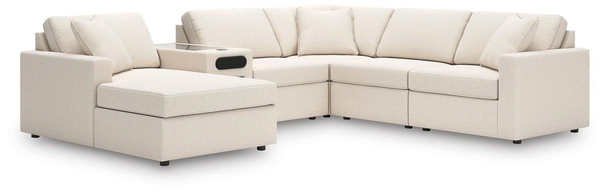 Modmax 6-Piece Sectional with Audio System and Chaise Next-Gen Nuvella™ Performance Fabric