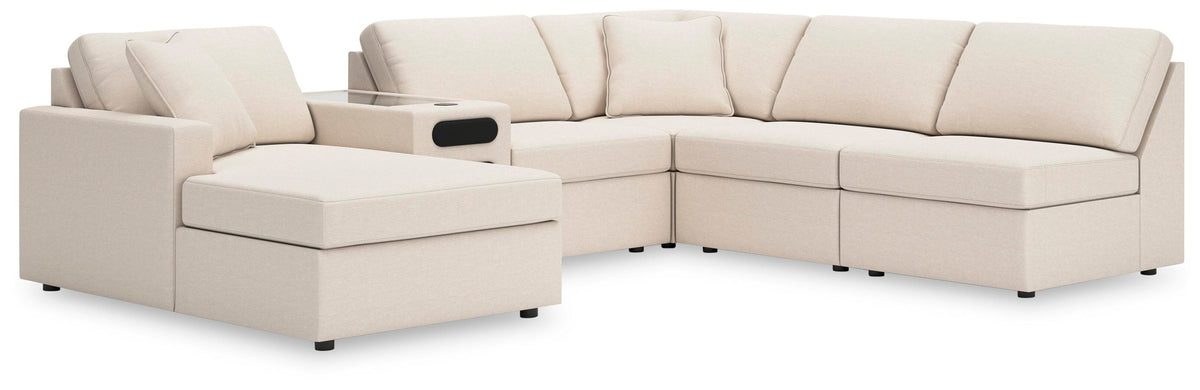 Modmax 6-Piece Sectional with Chaise and Audio Console Next-Gen Nuvella™ Performance Fabric