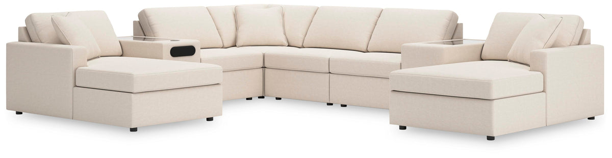 Modmax 8-Piece Double Chaise Sectional with Audio and Storage Consoles Next-Gen Nuvella™ Performance Fabric
