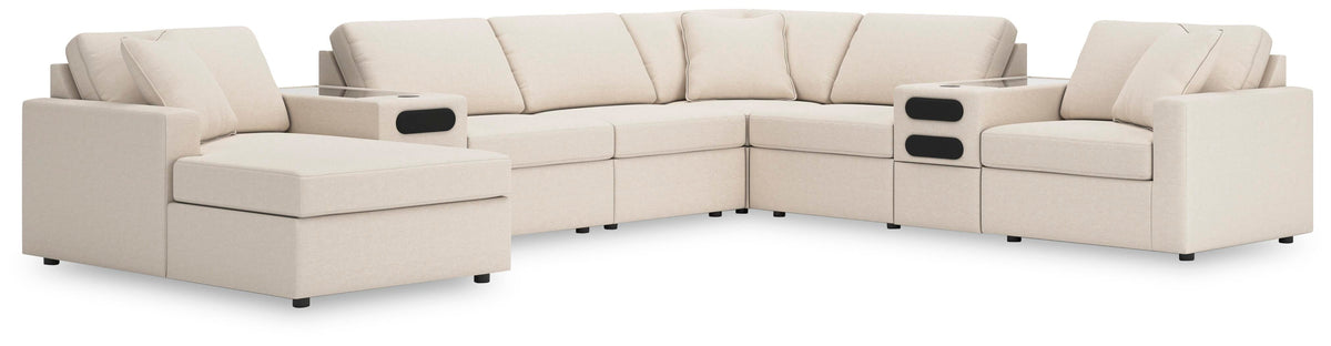 Modmax 8-PC Sectional with Chaise and Audio Consoles Next-Gen Nuvella™ Performance Fabric