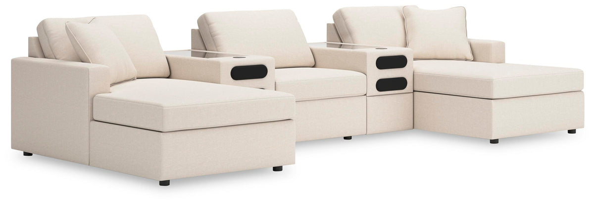 Modmax 5-Piece Double Chaise with Audio Consoles Next-Gen Nuvella™ Performance Fabric