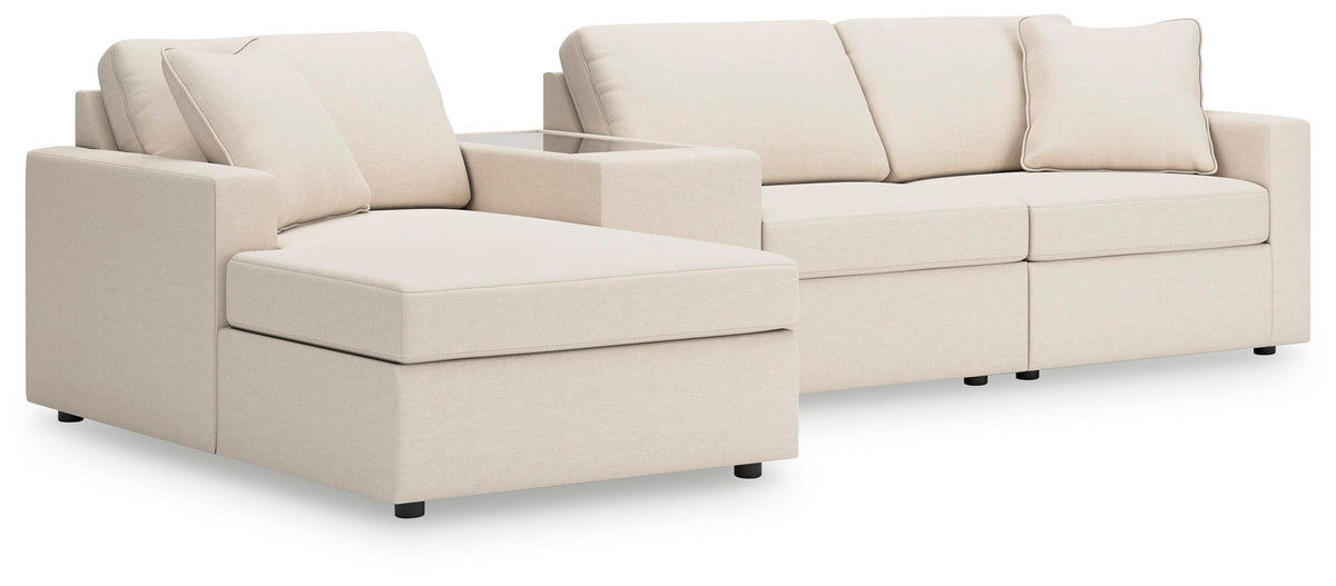 Modmax 4-Piece Sectional with Chaise and Storage Console Next-Gen Nuvella™ Performance Fabric