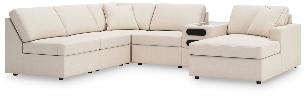 Modmax 6-Piece Sectional with Chaise and Audio Console Next-Gen Nuvella™ Performance Fabric