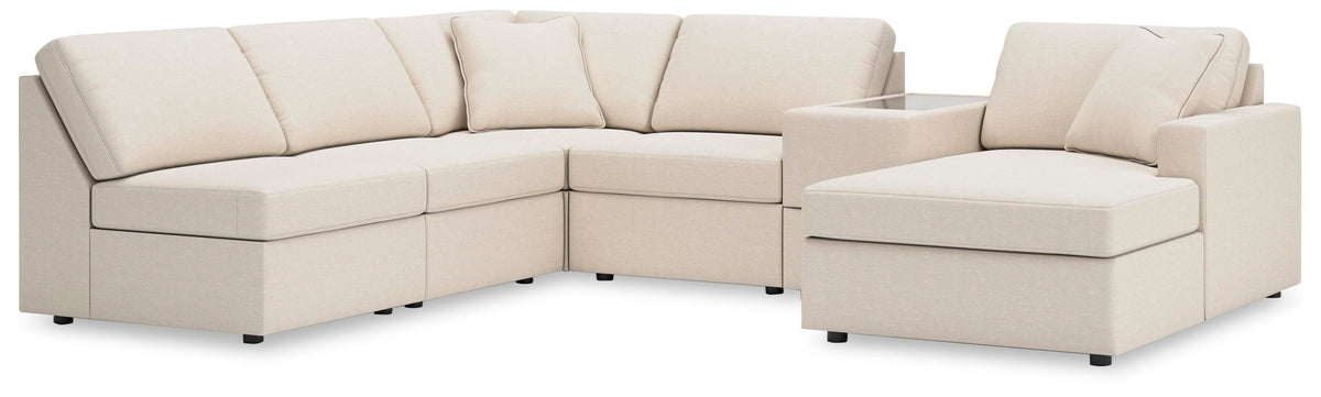 Modmax 6-Piece Sectional with Chaise and Storage Console Next-Gen Nuvella™ Performance Fabric
