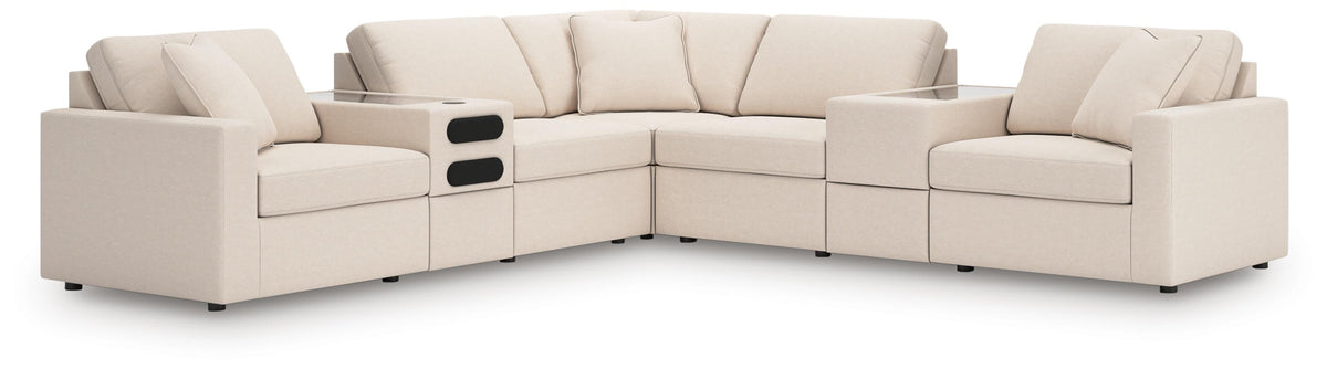 Modmax 7-Piece Balanced Sectional with Audio and Storage Consoles Next-Gen Nuvella™ Performance Fabric