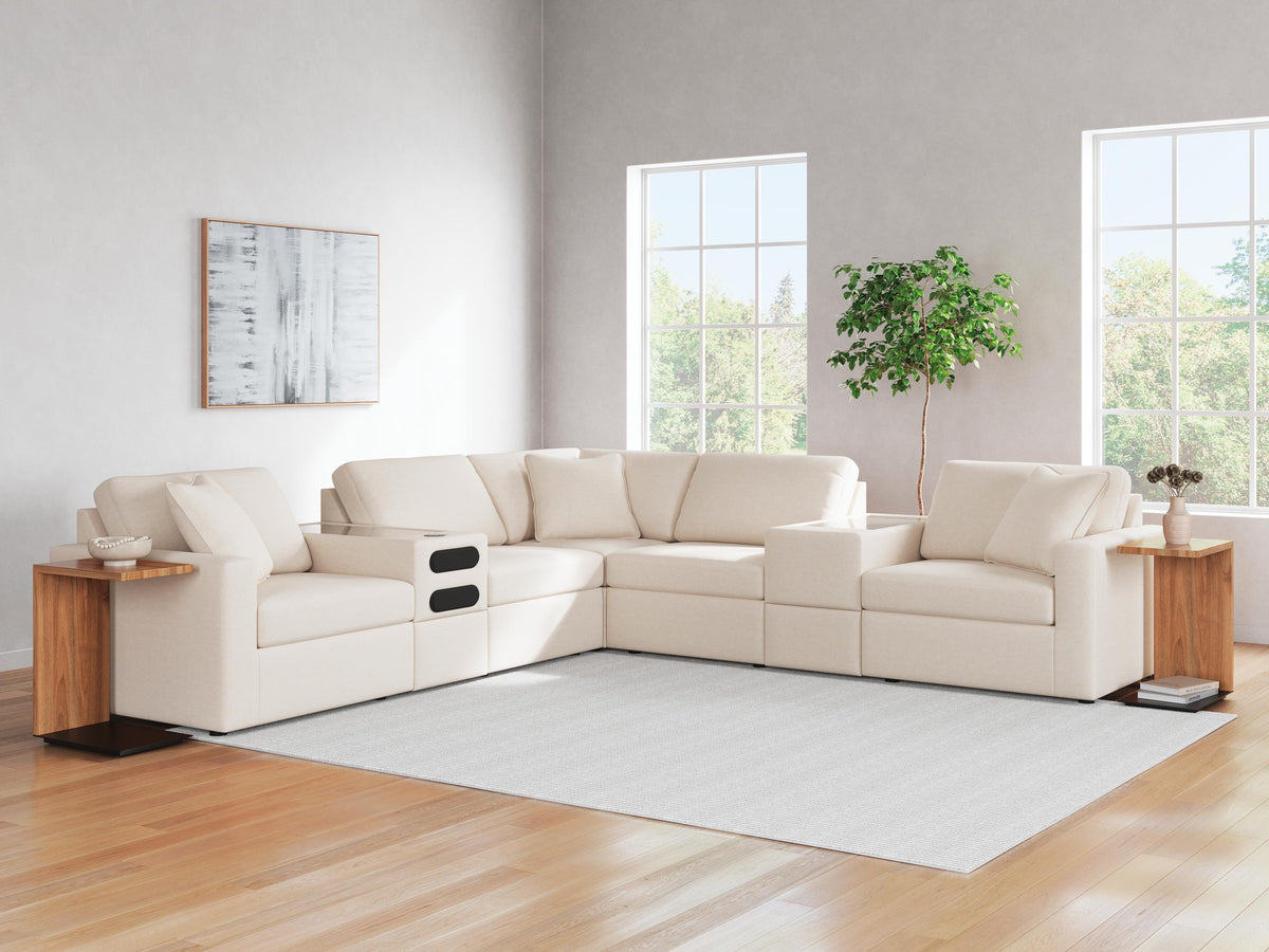 Modmax 7-Piece Balanced Sectional with Audio and Storage Consoles Next-Gen Nuvella™ Performance Fabric