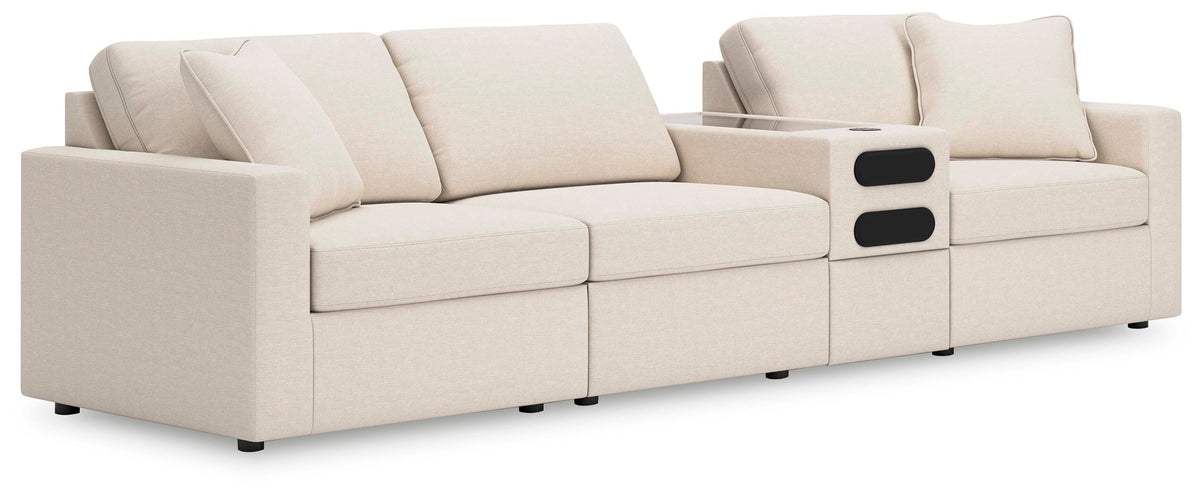 Modmax 4-Piece Sectional with Audio Console Next-Gen Nuvella™ Performance Fabric