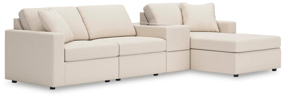 Modmax 4-Piece Sectional with Chaise and Storage Console Next-Gen Nuvella™ Performance Fabric