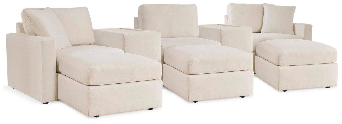Modmax 5-Piece Sectional and 3 Ottomans - Oyster