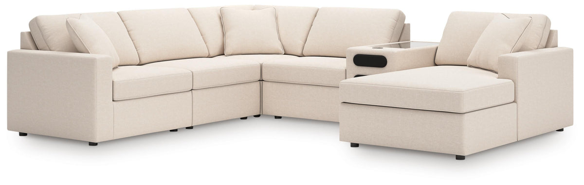 Modmax 6-Piece Sectional with Audio System and Chaise Next-Gen Nuvella™ Performance Fabric