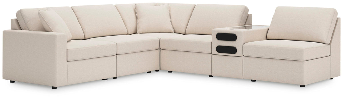 Modmax 6-Piece Sectional with Audio Console Next-Gen Nuvella™ Performance Fabric