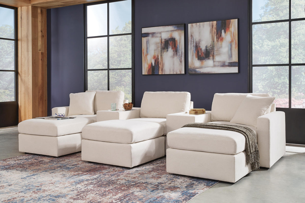 Modmax 5-Piece Sectional and 3 Ottomans - Oyster