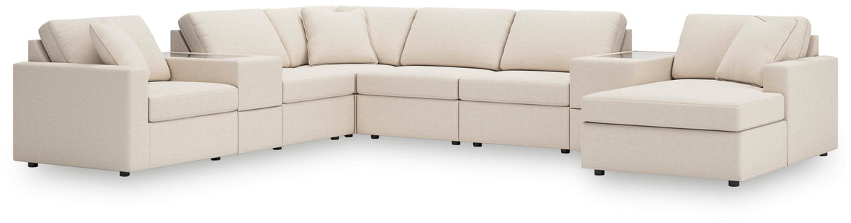 Modmax 8-Piece Sectional with Chaise and Storage Consoles Next-Gen Nuvella™ Performance Fabric