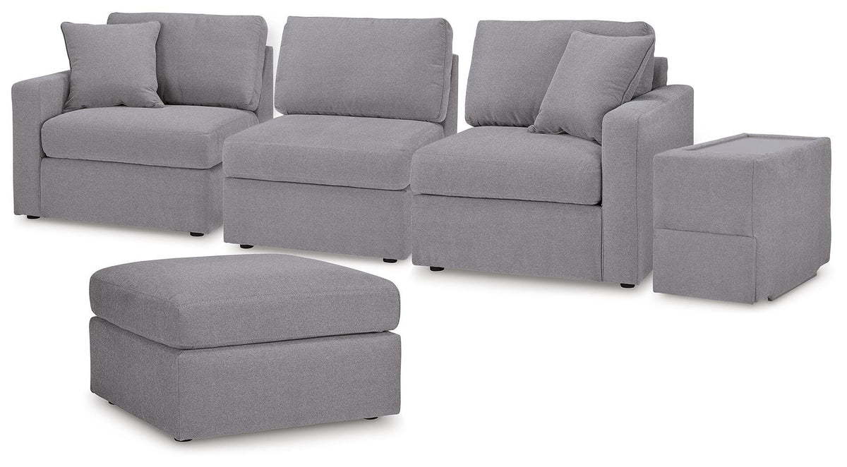 Modmax 4-Piece Sectional and Ottoman - Granite