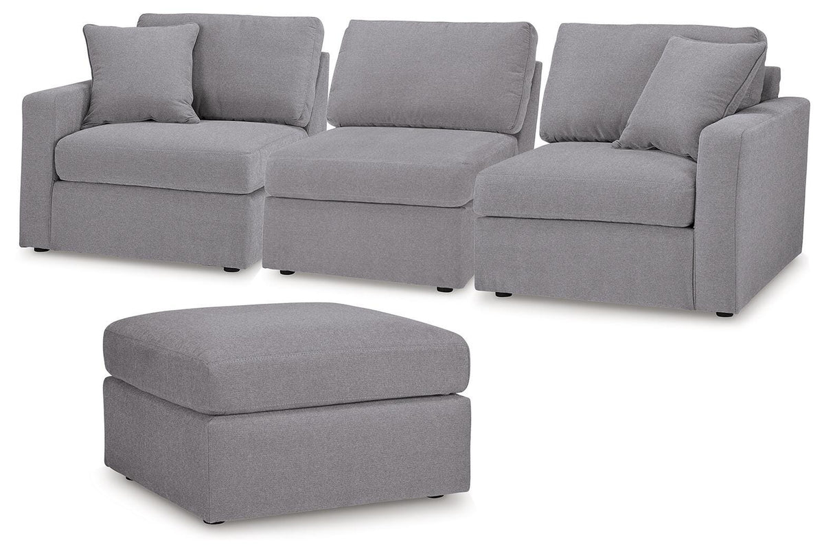 Modmax 3-Piece Sectional and Ottoman - Granite