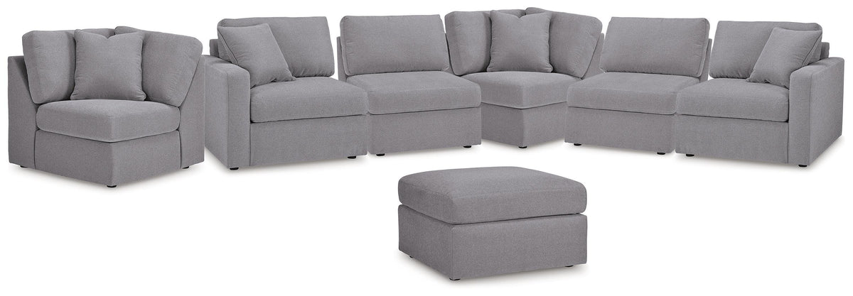 Modmax 6-Piece Sectional and Ottoman - Granite