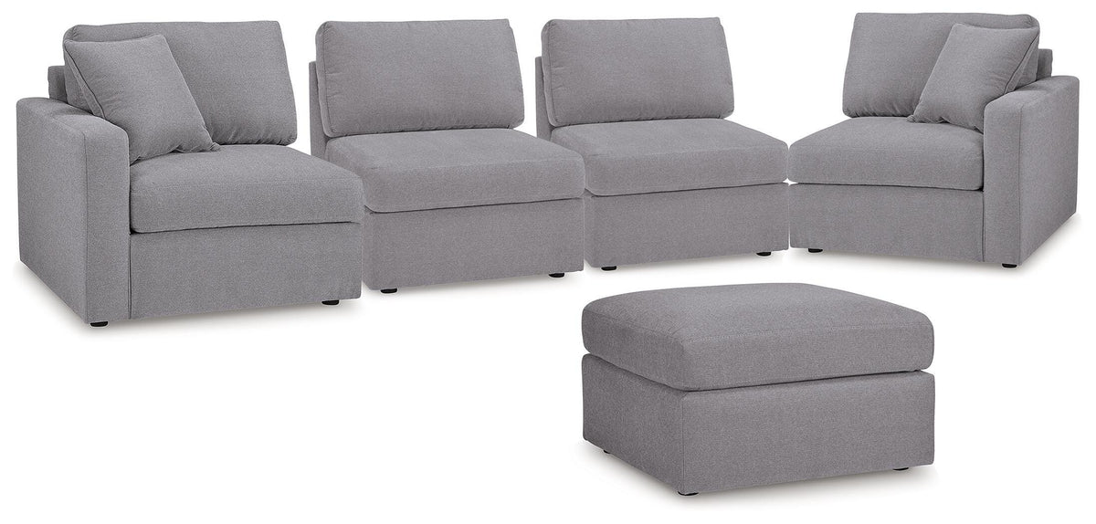 Modmax 4-Piece Sectional and Ottoman - Granite