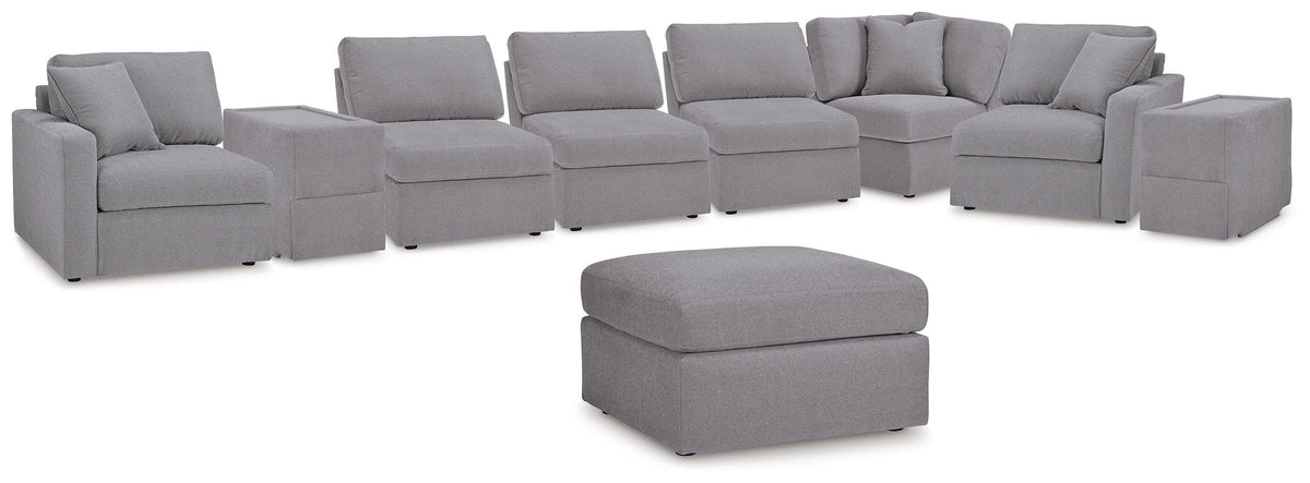 Modmax 8-Piece Sectional and Ottoman - Granite