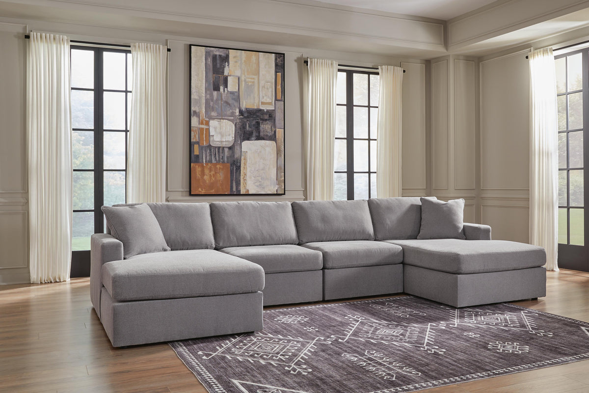 Modmax 4-Piece Double Chaise Sectional Next-Gen Nuvella™ Performance Fabric