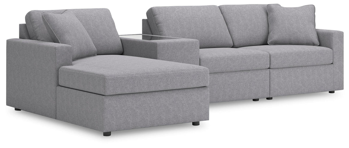 Modmax 4-Piece Sectional with Chaise and Storage Console Next-Gen Nuvella™ Performance Fabric