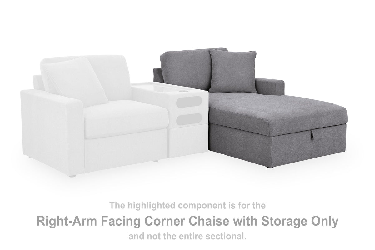 Modmax RAF Corner Chaise w/Storage Next-Gen Nuvella™ Performance Fabric