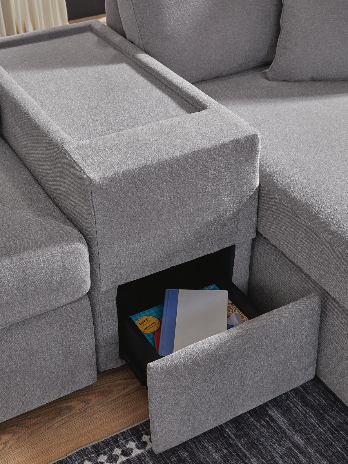 Modmax 6-Piece Sectional with Storage Console Next-Gen Nuvella™ Performance Fabric